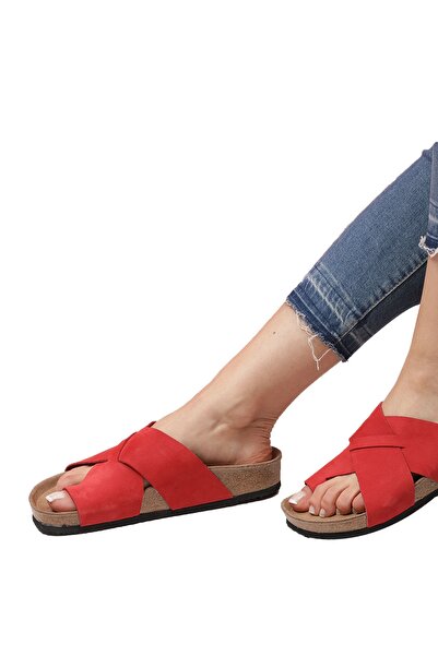 Bequemere Zahra Cork Based Genuine Leather Flip Flops Orthopedic Women's Slippers