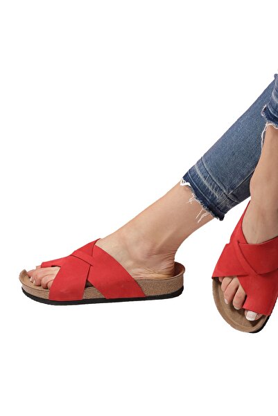 Bequemere Zahra Cork Based Genuine Leather Flip Flops Orthopedic Women's Slippers