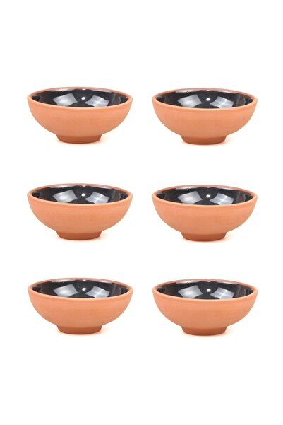 Kapadokya Çömlekçilik 6 Pieces Black Glazed Pottery Soil Bowl