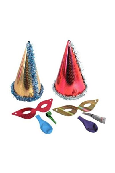 Happyland 50 Adet Renkli 4'lü Katyon Seti Yılbaşı Şapkası