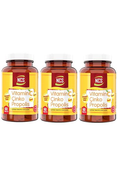 NCS Vitamin C Zinc Propolis 60 Tablets X 3 Pieces Vitamin D Quercetin Resveratrol