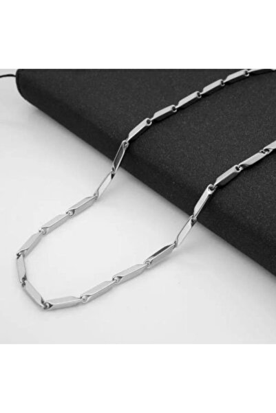 Jaida Moda Men's Gray Steel Chain Necklace