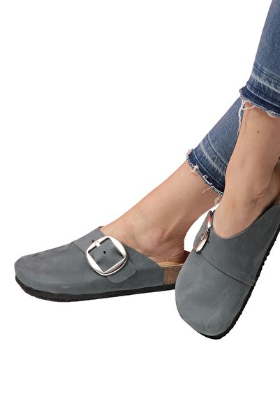 Bequemere Danica Cork Sole Genuine Leather Closed Model Orthopedic Women's Slippers