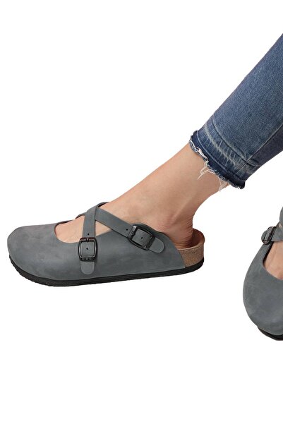 Bequemere Nilda Cork Based Genuine Leather Closed Model Orthopedic Women's Slippers