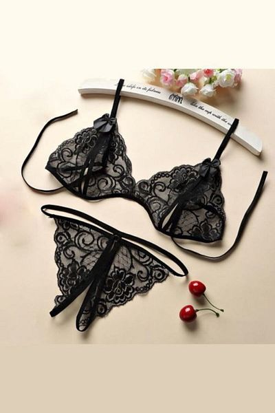 Imoda Set de chiloți sutien din dantelă neagră pentru femei