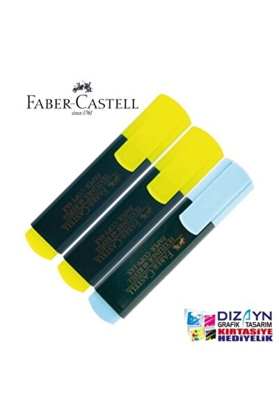 Faber Castell قلم هايلايتر 3 قطع 2 أصفر 1 أزرق