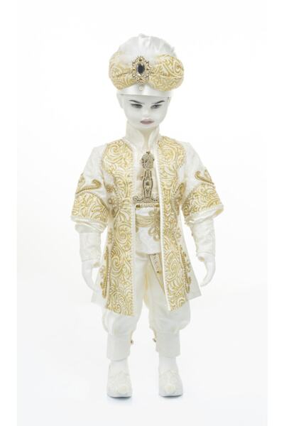 Emir Sünnet Kıyafetleri Erkek Bebek Bej Sadrazam Şehzade Padişah Sünnet Kıyafeti