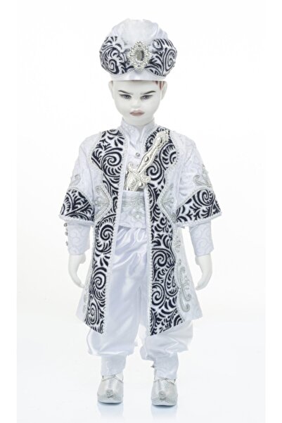 Emir Sünnet Kıyafetleri Erkek Bebek Beyaz Sadrazam Şehzade Padişah Sünnet Kıy...