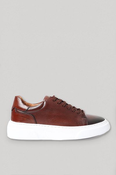 Lufian Tommy Δερμάτινο Sneaker - Καφέ