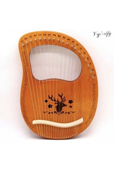 PUKA MASİF MAUN AĞACI 19 TELLİ MİNİ ARP LİR SETİ (KILIF-AKORT ALYANI-PENA-TEMİZLEME BEZİ)