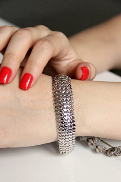 Argentum Concept 925 Ayar Gümüş Beş Sıralı Balık Sırtı Bileklik - B071501