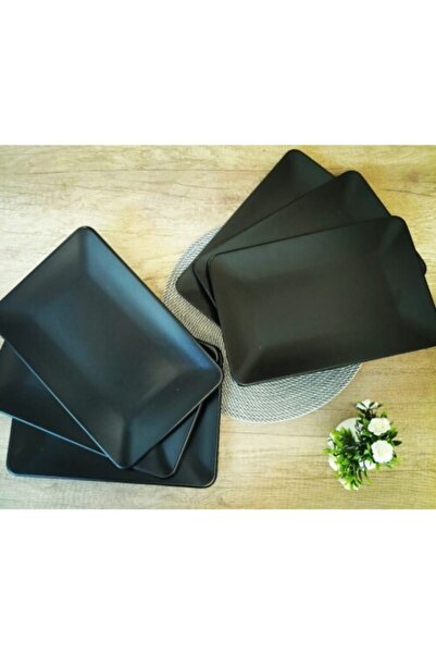 Bera Mat Siyah Sunum Ve Servis Tabağı Siera 6 Lı