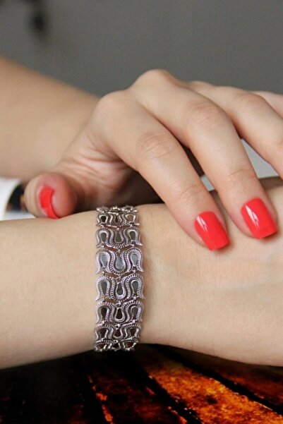 Argentum Concept 925 Ayar Gümüş Lale Figürlü Tasarım Bileklik - B072001