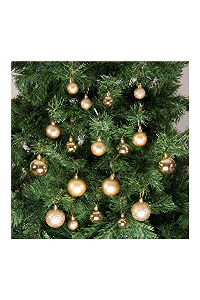 Sezy Χριστουγεννιάτικο στολίδι για χριστουγεννιάτικο δέντρο Χρυσό Σετ με 36 τεμάχια