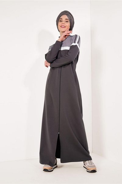 TRENDTESETTÜR Двуцветна Абая с цип - T 9438