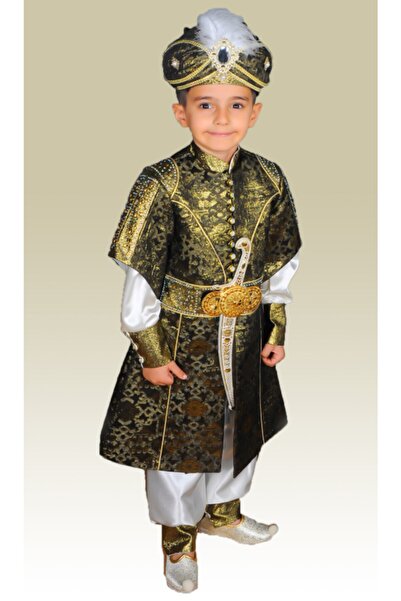 Emir Sünnet Kıyafetleri Erkek Çocuk Taşlı Kemerli Şehzade Sünnet Takımı