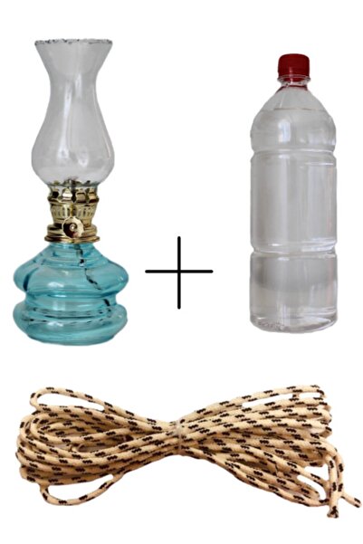 Sözen Idare Gaz Lambası Seti Mavi + 500 Ml Kandil Yakıtı+ 1 Metre Fitil