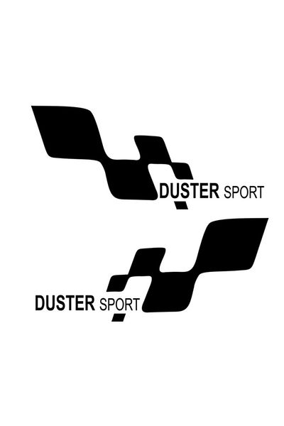 New Jargon Autocolant Duster Sport Set Dreapta Stânga 2 Bucuri 50x20cm - Negru