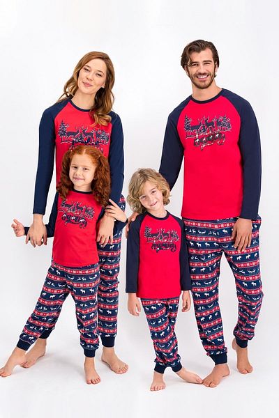 Arnetta Light Red Pajama Set for Mother and Daughter - 1015