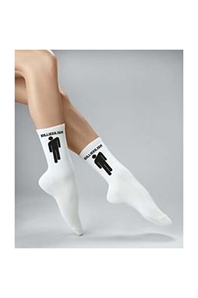 çorapdunyam Șosete unisex, albe, parfumate pentru colegiu, Billie Eilish D5521