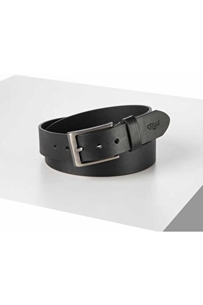Erkek Siyah 4 cm Antik El Yapımı Deri Spor Kemer