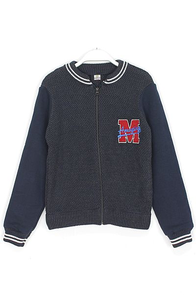 DobaKids Boy's Navy Blue Knitwear Jacket for Ages 2 - 14