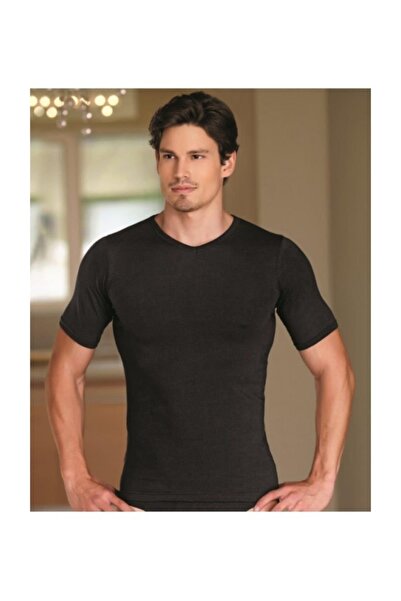 Berrak Еластан чоловічий білий футболка з V-подібним коміром