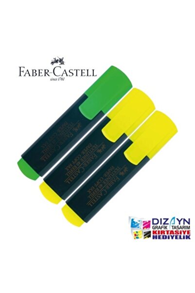 Faber Castell قلم هايلايتر 3 قطع 2 أصفر 1 أخضر