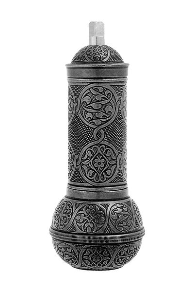BAZAAR 4 Ottoman Nostalgic Coffee And Spice Hand Grinder Bulk Antique Silver Color