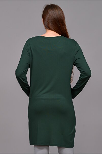 TUSSE Women's Green Digital Printed Stone Work Tunic