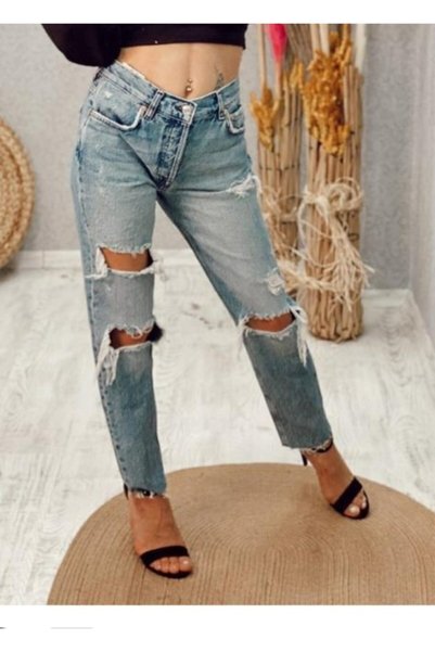 Hepsibitarz Kadın Mavi Fp Mom Fit Jeans Denim Kot Orjinal Ithal We Bayan Pant...