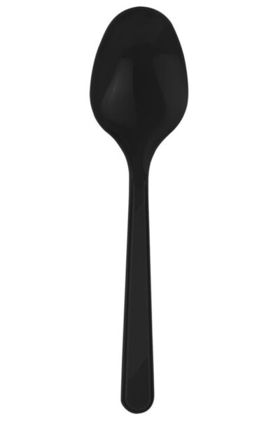 ZEN GRUP ملاعق بلاستيك بلاك لوكس 100 قطعة