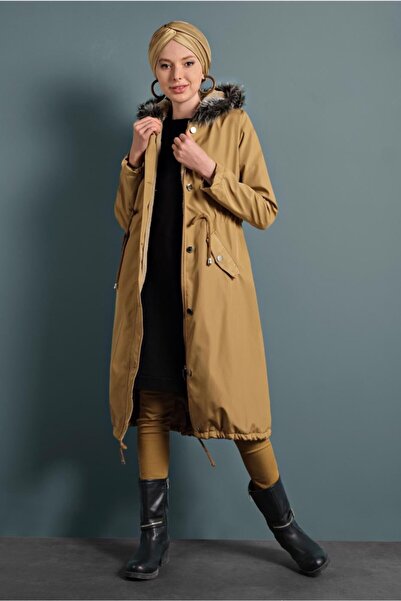 TRENDTESETTÜR Hooded and Waist Drawstring Coat 5021