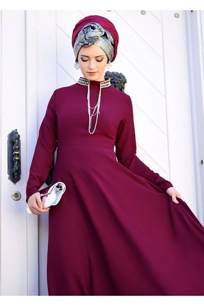 TRENDTESETTÜR Γυναικείο βραδινό φόρεμα με κέντημα με πέτρα από γιακά Bougainvillea 9372
