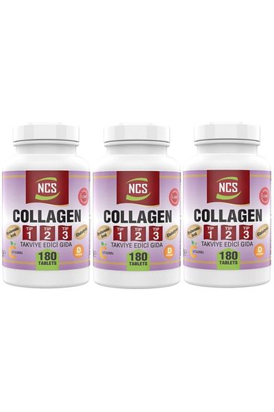 NCS Hydrolyzed Collagen Type 1-2-3 Glutathione Vitamin C 180 X 3 Boxes