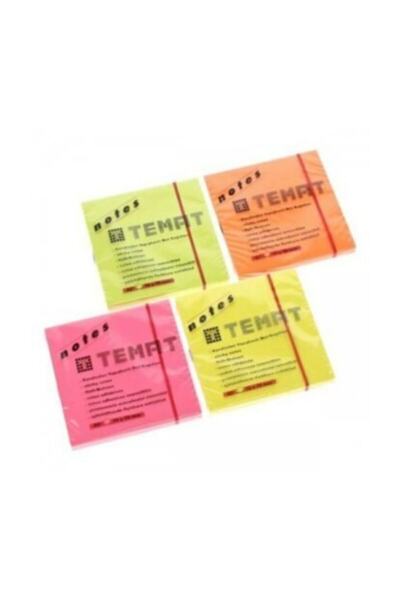 Temat ورق ملاحظات لاصق بأربعة ألوان - أخضر برتقالي وردي أصفر - Post It