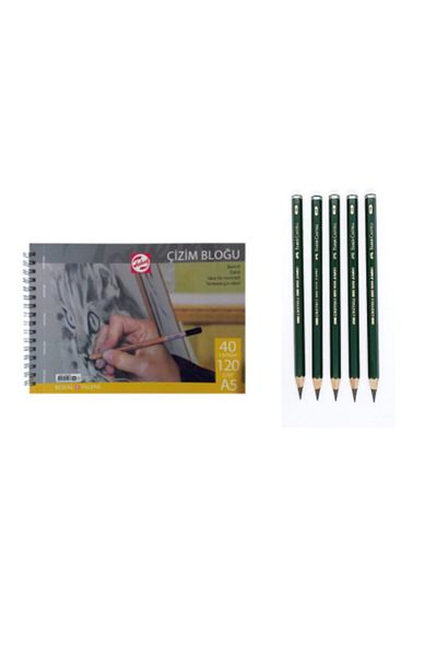 Talens A5 Spiral Sketchbook And Faber 9000 Premium Grade Pen Set