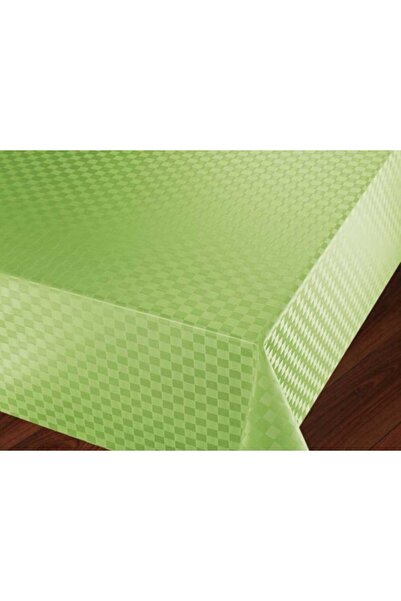 Örtücüm Yeşil Kendinden Desenli Pvc Muşamba Masa Örtüsü Silinebilir Sıvı Geçi...