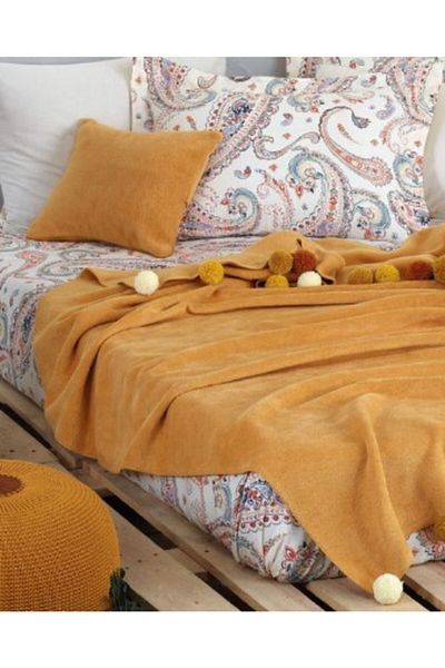 boho chıc Good Night Istanbul Boho Chic Pompom Blanket Set Double