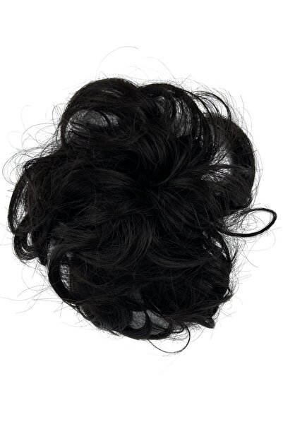 Eva Peruk Koyu Kestane Saç Lastikli Topuz Toka