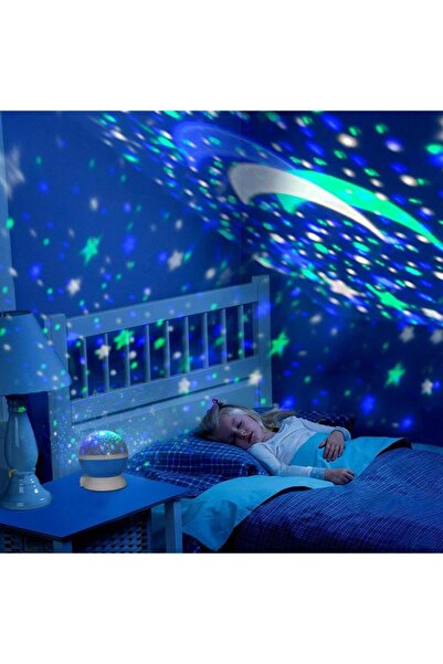 TechnoSmart Renkli Ve Dönen Star Master Projeksiyon Gece Lambası (mavi)