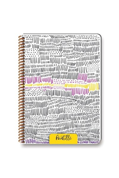 KESKİN COLOR Pointille 20x28cm Plastic Cover 80 Sheets Checked Spiral Notebook