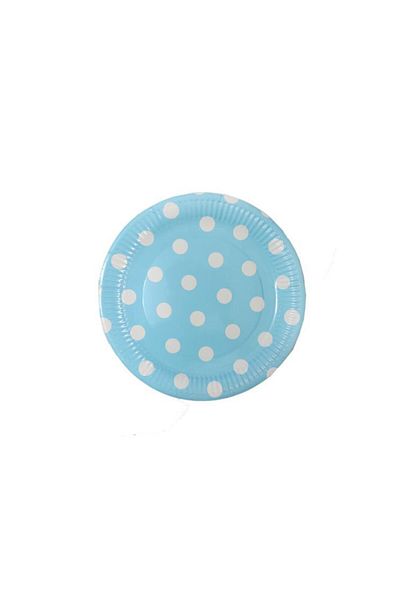 TT Tahtakale Toptancıları Blue Polka Dot Plate Cardboard - 23 Cm (8 Pieces)
