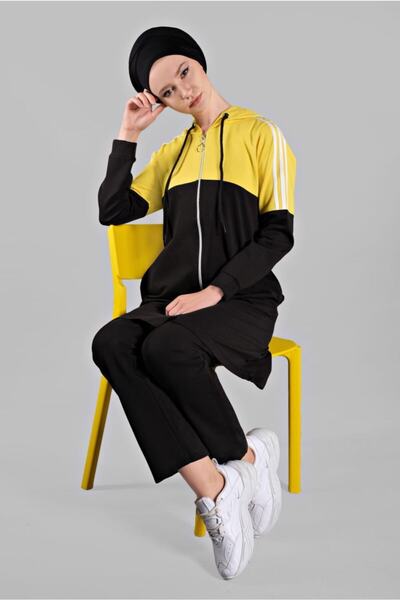 TRENDTESETTÜR 2-Piece Hooded Zippered Tracksuit Set - 7509