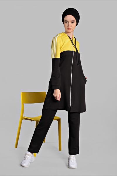 TRENDTESETTÜR 2-Piece Hooded Zippered Tracksuit Set - 7509