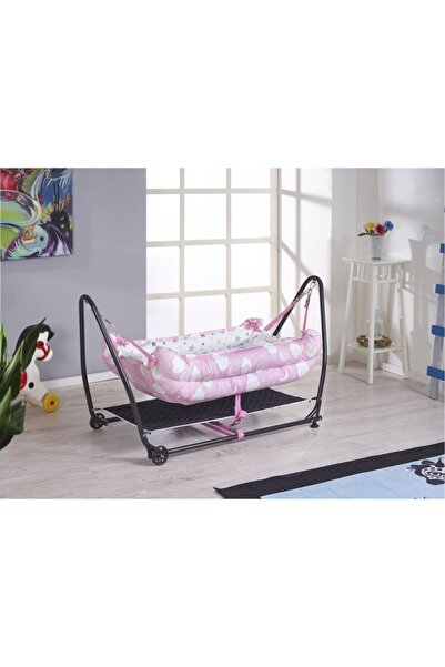 Lüks Sallanır Bebek Hamak Beşiği Emniyetli Kolay Kurulumlu Pratik Pembe Renk