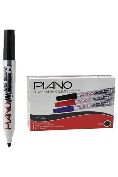 Piano Piano Whiteboard Writing Pen Black Color 12 Pieces