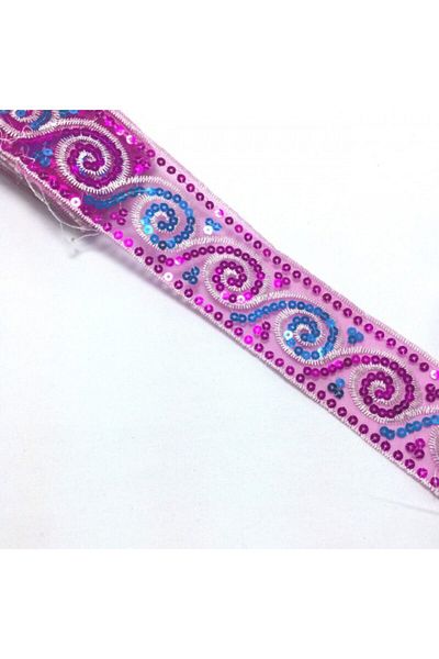 Turgut Brode Sequin Embroidery Stripe Blue Purple