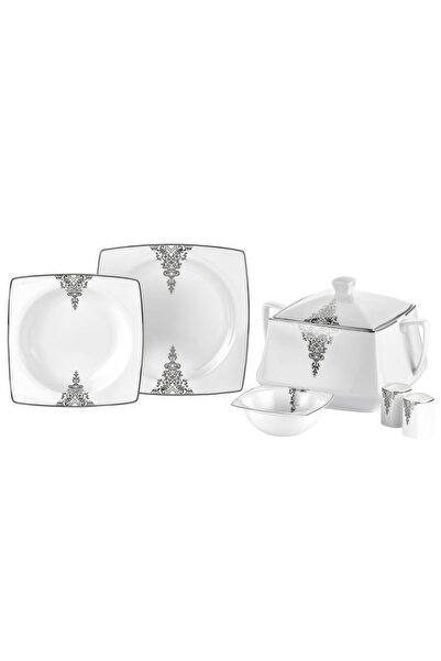 Taç Lace 60 Parça Porselen Yemek Takımı Platin