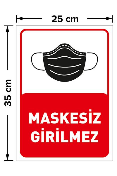 MIGNATIS Αυτοκόλλητο πινακίδα με γράμματα "No Entry Without Mask" 25x35cm Syl47